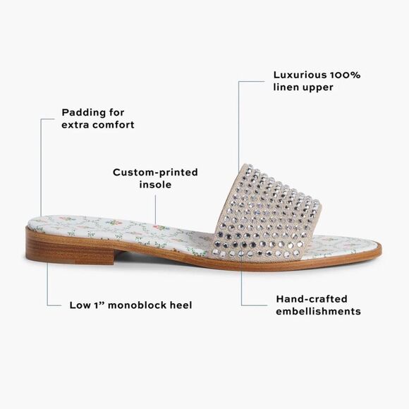 Hill House Silver Studded Slide Sandals - The City Slide - Picture 4 of 14